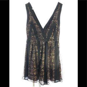 Size large metallic gold and black dress